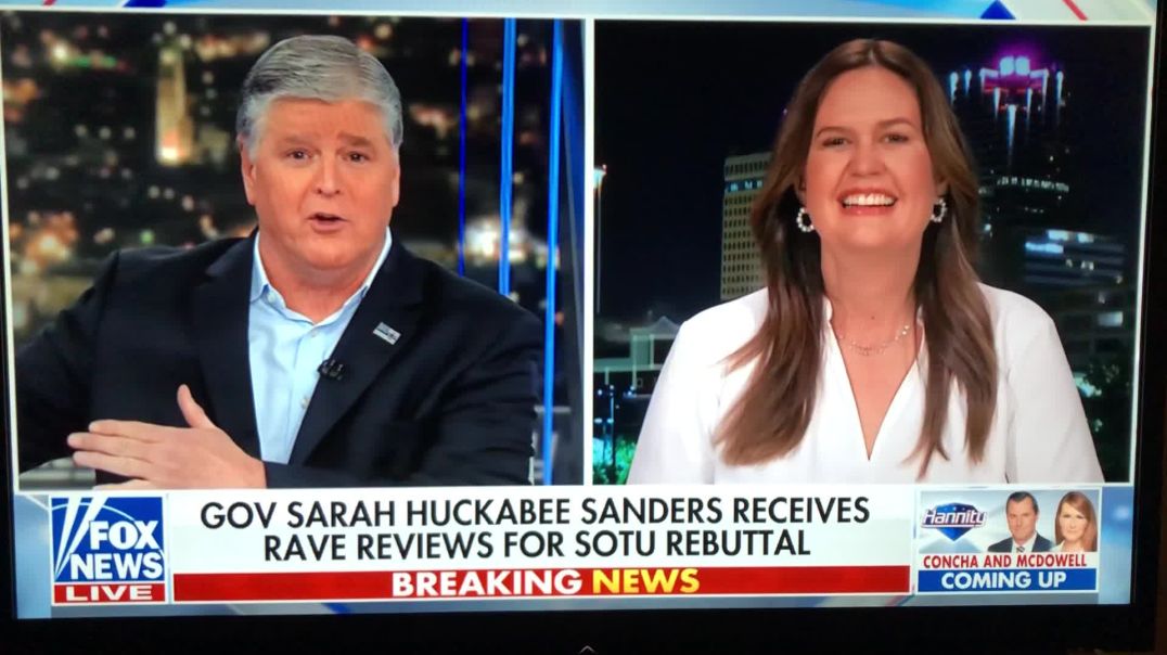 Gov Sarah Huckabee Sanders Receives Praise for SOTU Rebuttal