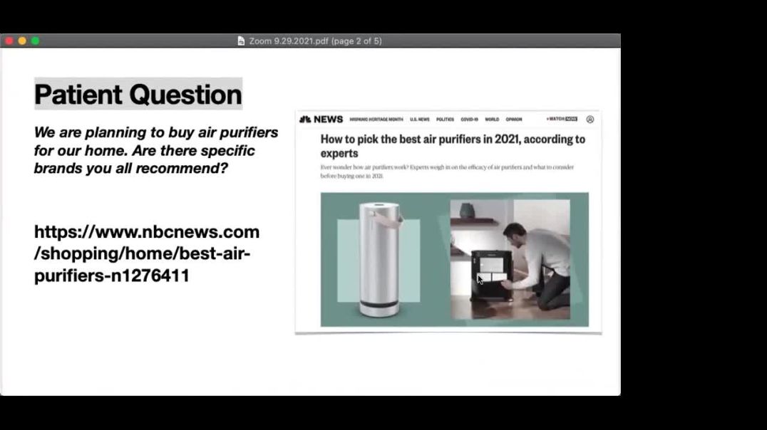 Does Conners Clinic Recommend an Air Purifier? Patient Question